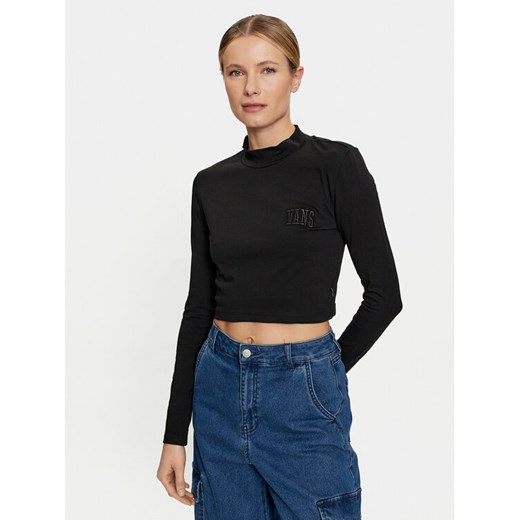 Vans Bluzka Mini Mock Neck Ls VN0007EZ Czarny Slim Fit ze sklepu MODIVO w kategorii Bluzki damskie - zdjęcie 182652189