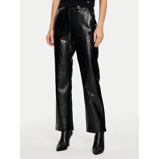 Sisley Spodnie z imitacji skóry 4S6DLF064 Czarny Straight Leg ze sklepu MODIVO w kategorii Spodnie damskie - zdjęcie 182652259