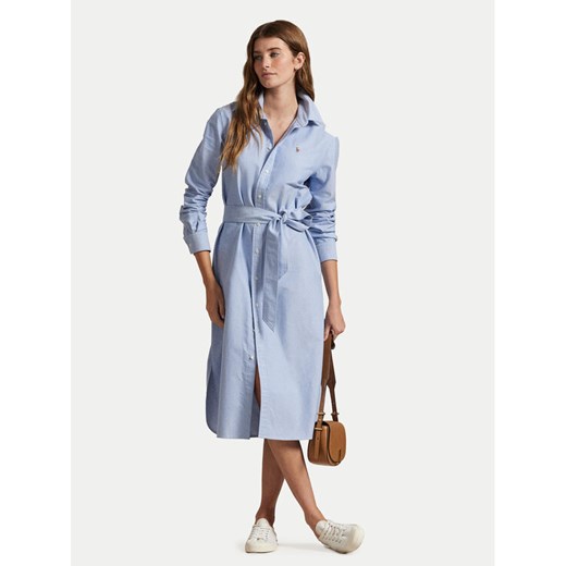 Polo Ralph Lauren Sukienka koszulowa 211928804002 Niebieski Straight Fit ze sklepu MODIVO w kategorii Sukienki - zdjęcie 182652279