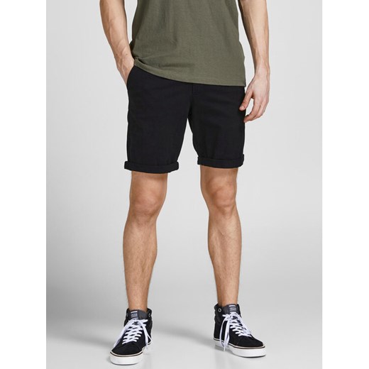 Jack&Jones Szorty materiałowe Dave 12182549 Czarny Regular Fit ze sklepu MODIVO w kategorii Spodenki męskie - zdjęcie 182652455