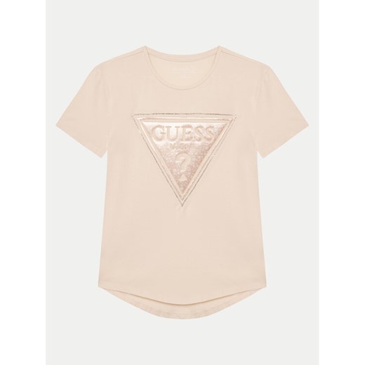 Guess T-Shirt J5GI15 K6YW4 Różowy Regular Fit ze sklepu MODIVO w kategorii Bluzki dziewczęce - zdjęcie 182652725