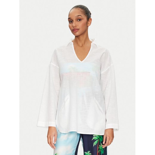 Seafolly Tunika Longline 55434-TO Biały Relaxed Fit ze sklepu MODIVO w kategorii Odzież plażowa - zdjęcie 182652768