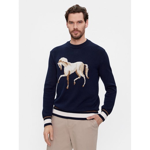 United Colors Of Benetton Sweter 1594K106P Granatowy Regular Fit ze sklepu MODIVO w kategorii Swetry męskie - zdjęcie 182652897