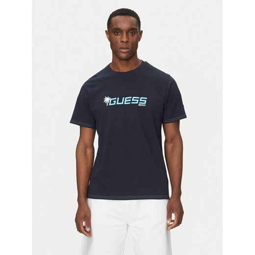 Guess T-Shirt F5GI06 I3Z14 Granatowy Regular Fit ze sklepu MODIVO w kategorii T-shirty męskie - zdjęcie 182652917