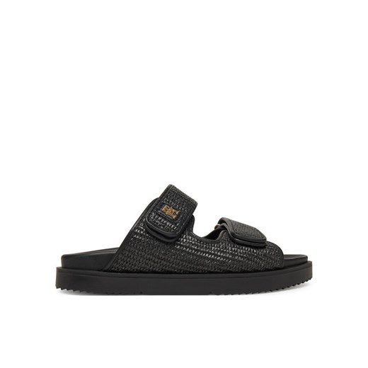 Tommy Hilfiger Klapki DOUBLE STRAP RAFFIA FW0FW08940 Czarny ze sklepu MODIVO w kategorii Klapki damskie - zdjęcie 182652918