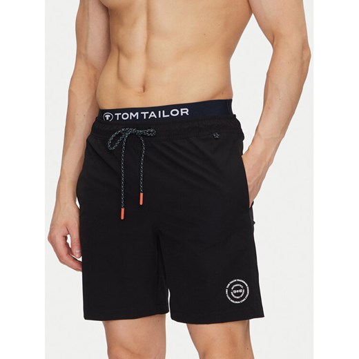 Tom Tailor Szorty kąpielowe 1045606 Czarny Regular Fit Tom Tailor S MODIVO