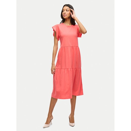 Vila Sukienka codzienna Summer 14087542 Koralowy Loose Fit ze sklepu MODIVO w kategorii Sukienki - zdjęcie 182652948