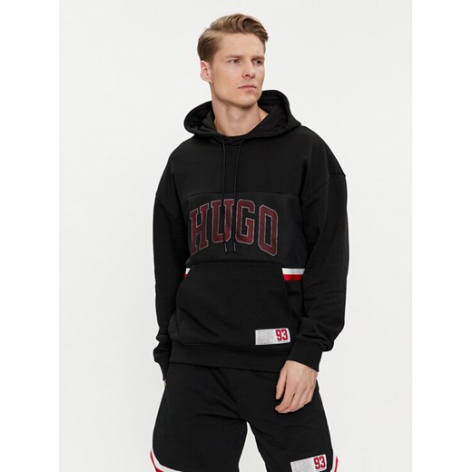 Hugo Bluza Danody 50510166 Czarny Relaxed Fit ze sklepu MODIVO w kategorii Bluzy męskie - zdjęcie 182652966