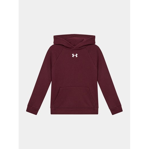 Under Armour Bluza Ua Rival Fleece Hoodie 1379792 Bordowy Loose Fit ze sklepu MODIVO w kategorii Bluzy dziewczęce - zdjęcie 182653019