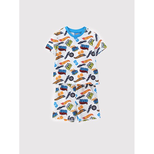 Original Marines Komplet t-shirt i spodenki HOT WHEELS DCPV0352NM Biały Regular Fit ze sklepu MODIVO w kategorii Komplety niemowlęce - zdjęcie 182653028