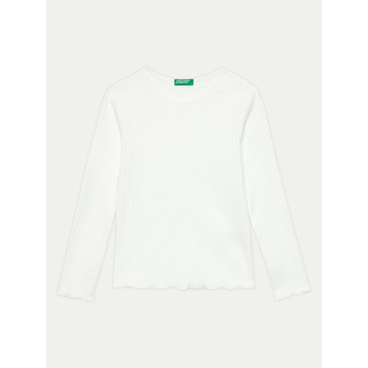United Colors Of Benetton Bluzka 3F1AC10LI Biały Slim Fit ze sklepu MODIVO w kategorii Bluzki dziewczęce - zdjęcie 182653039