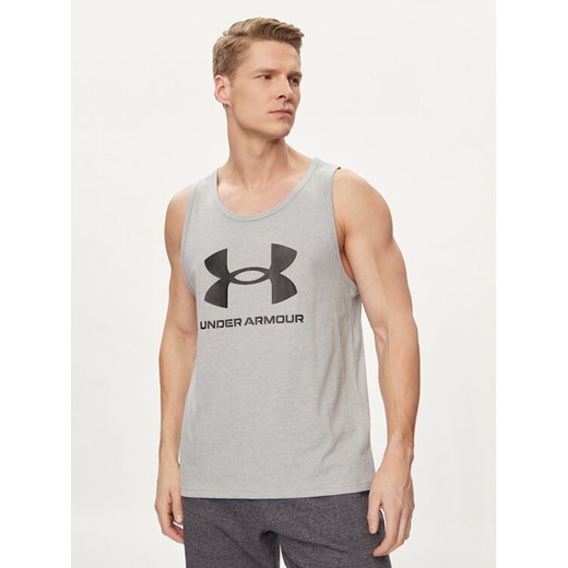 Under Armour Tank top Ua Sportstyle Logo Tank 1382883-035 Szary Loose Fit ze sklepu MODIVO w kategorii T-shirty męskie - zdjęcie 182653049