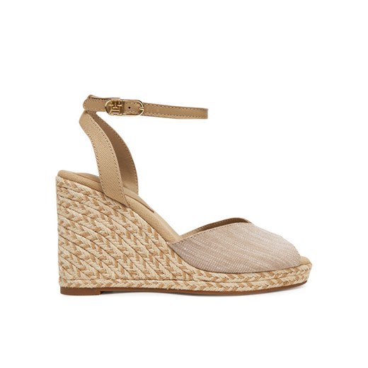 Tommy Hilfiger Espadryle Chambray High Wedge Espadrille FW0FW08588 Beżowy ze sklepu MODIVO w kategorii Espadryle damskie - zdjęcie 182653085