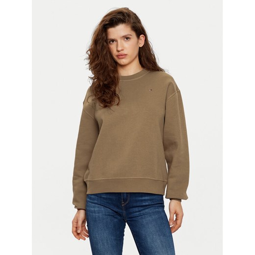 Tommy Hilfiger Bluza WW0WW41246 Khaki Relaxed Fit ze sklepu MODIVO w kategorii Bluzy damskie - zdjęcie 182653309
