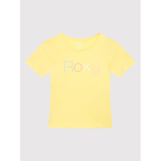Roxy T-Shirt Short Sleeve ERGZT03845 Żółty Regular Fit ze sklepu MODIVO w kategorii Bluzki dziewczęce - zdjęcie 182653399