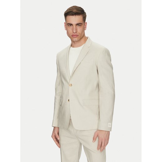 Calvin Klein Marynarka K10K114388 Beżowy Slim Fit ze sklepu MODIVO w kategorii Marynarki męskie - zdjęcie 182653426