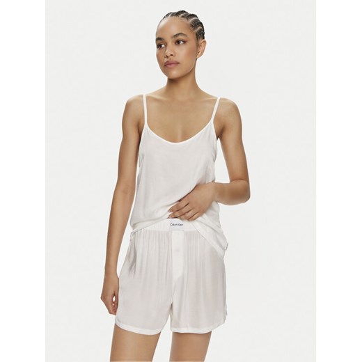 Calvin Klein Underwear Piżama 000QS7153E Biały Regular Fit ze sklepu MODIVO w kategorii Piżamy damskie - zdjęcie 182653435