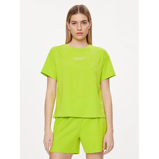 United Colors Of Benetton Koszulka piżamowa 30963M04R Zielony Regular Fit ze sklepu MODIVO w kategorii Piżamy damskie - zdjęcie 182653446