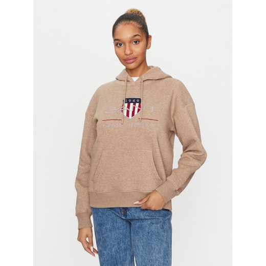 Gant Bluza Archive Shield 4204567 Brązowy Relaxed Fit ze sklepu MODIVO w kategorii Bluzy damskie - zdjęcie 182653475