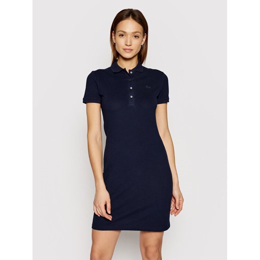 Lacoste Sukienka codzienna EF5473 Granatowy Slim Fit ze sklepu MODIVO w kategorii Sukienki - zdjęcie 182653518