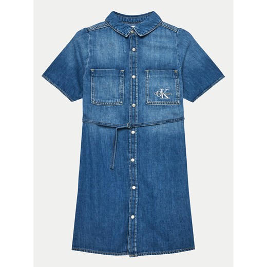 Calvin Klein Jeans Sukienka jeansowa IG0IG02578 Niebieski Regular Fit 16Y MODIVO