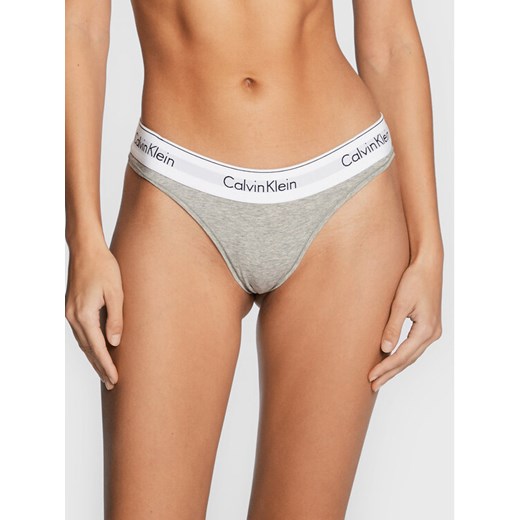 Calvin Klein Underwear Figi brazylijskie 000QF5981E Szary ze sklepu MODIVO w kategorii Majtki damskie - zdjęcie 182653717