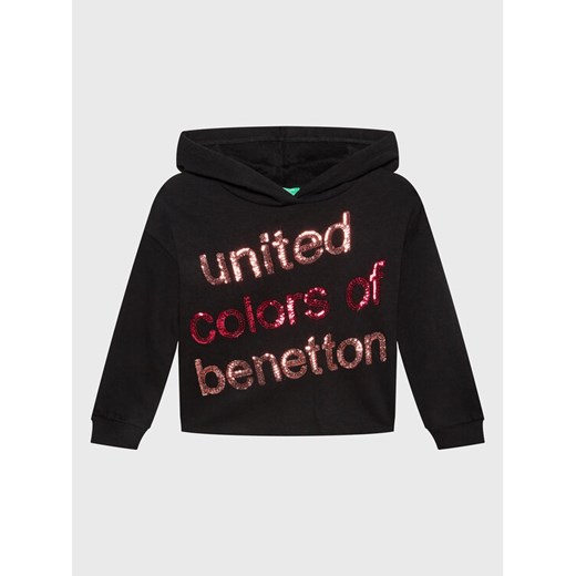 United Colors Of Benetton Bluza 35TMC201N Czarny Regular Fit ze sklepu MODIVO w kategorii Bluzy dziewczęce - zdjęcie 182653825
