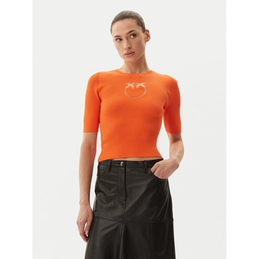 PINKO Sweter Tritone 102017 A1KW Pomarańczowy Slim Fit ze sklepu MODIVO w kategorii Swetry damskie - zdjęcie 182654035