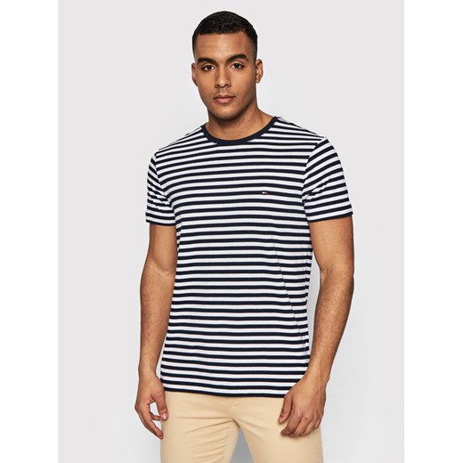 Tommy Hilfiger T-Shirt MW0MW10800 Granatowy Slim Fit ze sklepu MODIVO w kategorii T-shirty męskie - zdjęcie 182654049