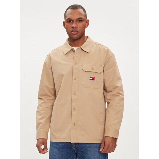 Tommy Jeans Koszula Essential DM0DM18331 Beżowy Regular Fit ze sklepu MODIVO w kategorii Koszule męskie - zdjęcie 182654078