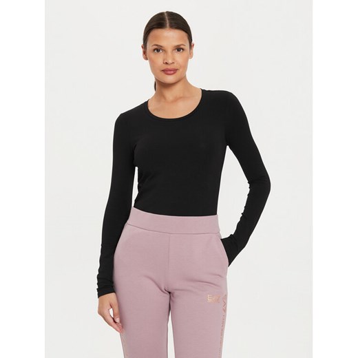 EA7 Emporio Armani Bluzka 6DTT06 TJQCZ 0210 Czarny Slim Fit ze sklepu MODIVO w kategorii Bluzki damskie - zdjęcie 182654095
