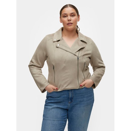 Vero Moda Curve Kurtka z imitacji skóry Jose 10308583 Szary Slim Fit ze sklepu MODIVO w kategorii Kurtki damskie - zdjęcie 182654115
