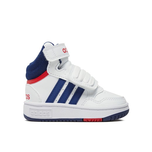 adidas Sneakersy Hoops Mid GZ9650 Biały ze sklepu MODIVO w kategorii Buty sportowe dziecięce - zdjęcie 182654156
