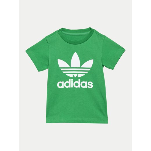 adidas T-Shirt Trefoil IY4028 Zielony Regular Fit ze sklepu MODIVO w kategorii T-shirty chłopięce - zdjęcie 182654187