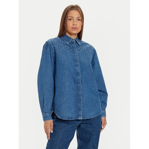 Pepe Jeans Koszula jeansowa Charlie PL304962 Niebieski Loose Fit ze sklepu MODIVO w kategorii Koszule damskie - zdjęcie 182654396