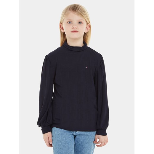 Tommy Hilfiger Bluzka KG0KG07594 Granatowy Regular Fit ze sklepu MODIVO w kategorii Bluzki dziewczęce - zdjęcie 182654469