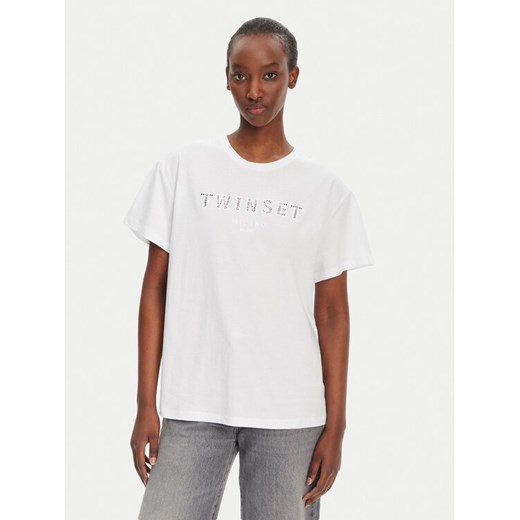 TWINSET T-Shirt 251TT2041 Biały Relaxed Fit ze sklepu MODIVO w kategorii Bluzki damskie - zdjęcie 182654475