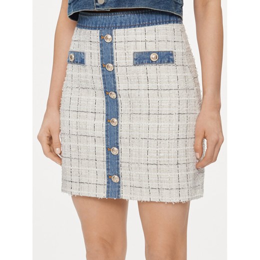Guess Spódnica ołówkowa Natalie W4GD0L WFWW2 Biały Slim Fit ze sklepu MODIVO w kategorii Spódnice - zdjęcie 182654479