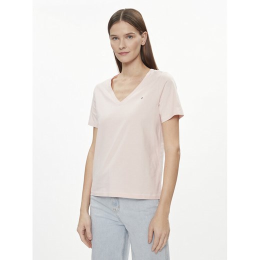 Tommy Hilfiger T-Shirt Modern WW0WW39781 Różowy Regular Fit ze sklepu MODIVO w kategorii Bluzki damskie - zdjęcie 182654488
