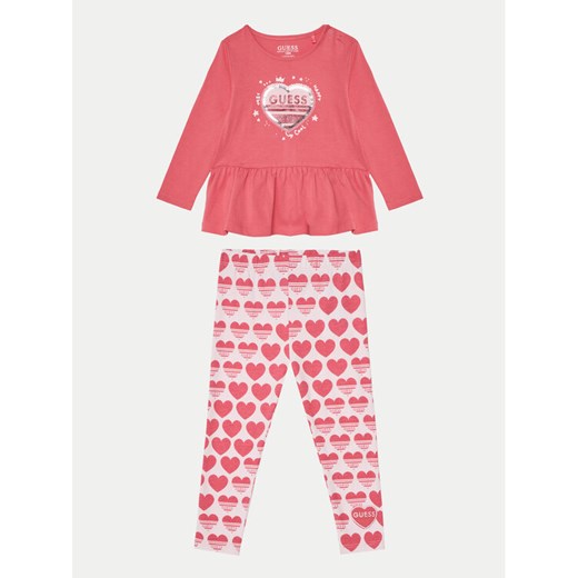 Guess Komplet dziecięcy A5RG05 K6YW4 Różowy Regular Fit ze sklepu MODIVO w kategorii Komplety niemowlęce - zdjęcie 182654586