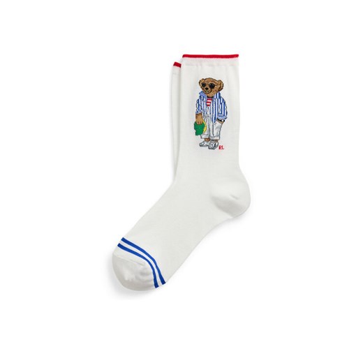 Polo Ralph Lauren Skarpety wysokie damskie 455968668001 Biały Polo Ralph Lauren 40_43 MODIVO