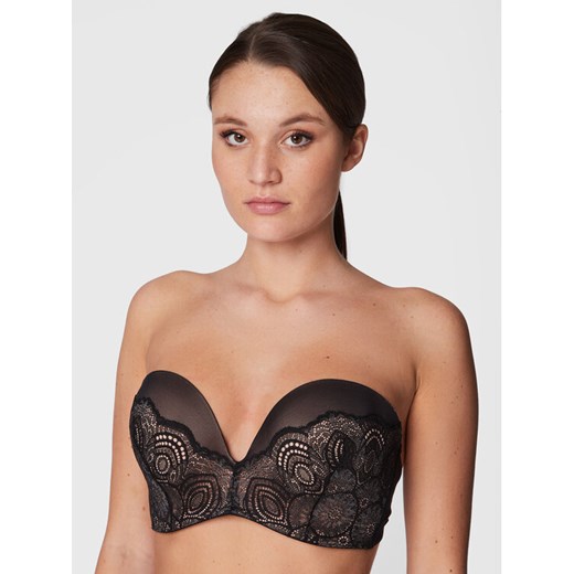 Wonderbra Biustonosz bardotka WB000BHO Czarny ze sklepu MODIVO w kategorii Biustonosze - zdjęcie 182654646