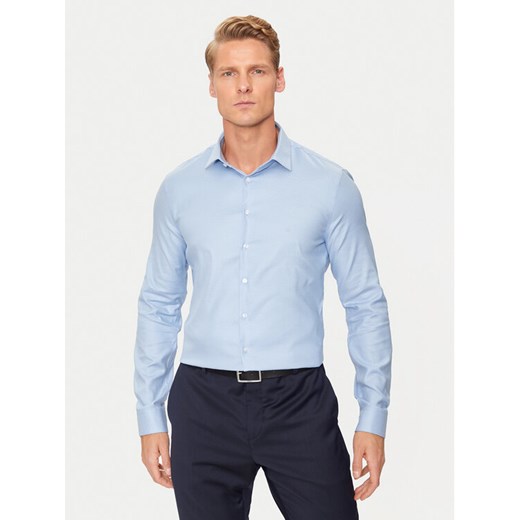 Calvin Klein Koszula K10K113528 Niebieski Slim Fit ze sklepu MODIVO w kategorii Koszule męskie - zdjęcie 182654847