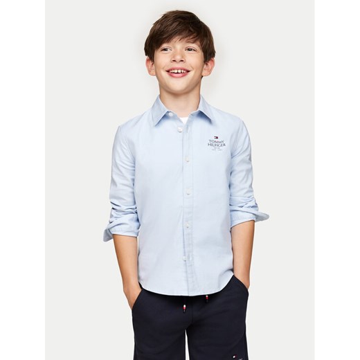 Tommy Hilfiger Koszula KB0KB09265 M Błękitny Regular Fit ze sklepu MODIVO w kategorii Koszule chłopięce - zdjęcie 182654935
