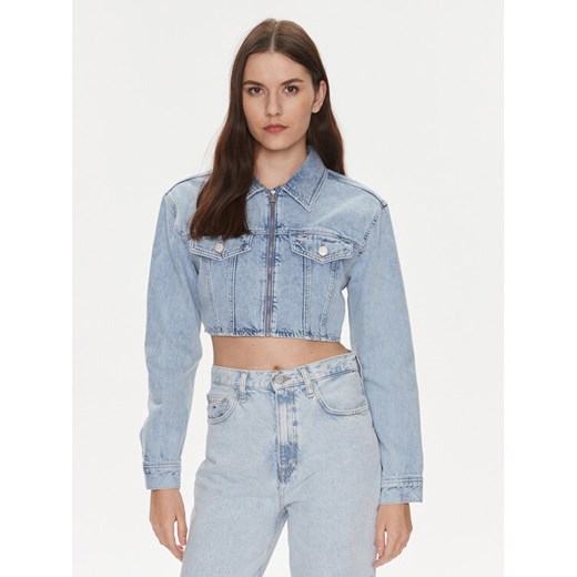 Tommy Jeans Kurtka jeansowa DW0DW17450 Niebieski Slim Fit ze sklepu MODIVO w kategorii Kurtki damskie - zdjęcie 182654957
