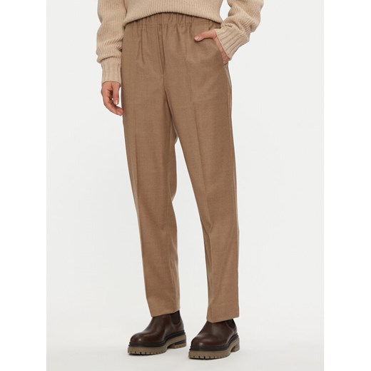 Weekend Max Mara Spodnie materiałowe Hateley 2425136052 Beżowy Regular Fit ze sklepu MODIVO w kategorii Spodnie damskie - zdjęcie 182654968