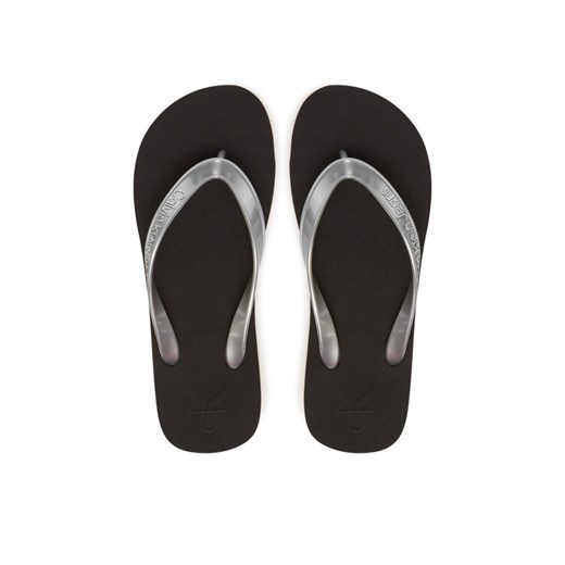 Calvin Klein Jeans Japonki Beach Sandal Monologo Tpu YW0YW01719 Srebrny ze sklepu MODIVO w kategorii Klapki damskie - zdjęcie 182655019