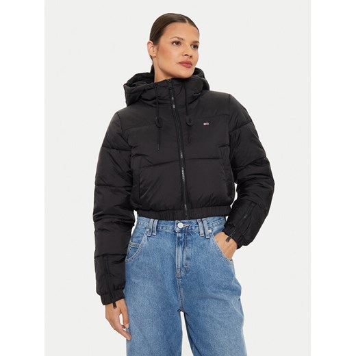 Tommy Jeans Kurtka zimowa DW0DW18313 Czarny Cropped Fit ze sklepu MODIVO w kategorii Kurtki damskie - zdjęcie 182655029