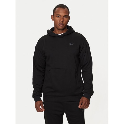 Reebok Bluza Strength Hoodie 100070728 Czarny Regular Fit ze sklepu MODIVO w kategorii Bluzy męskie - zdjęcie 182655037