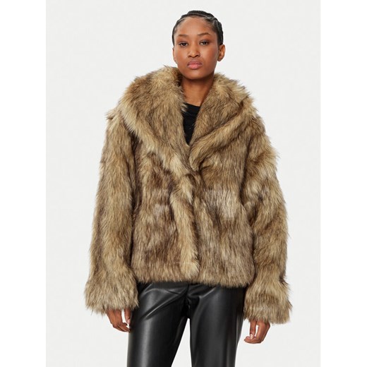 Gina Tricot Futro 24547 Brązowy Regular Fit ze sklepu MODIVO w kategorii Futra damskie - zdjęcie 182655047
